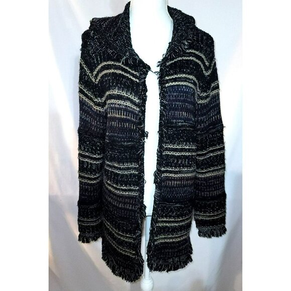 FYLO London - Fringed hoodie cardigan Size M - Picture 1 of 9